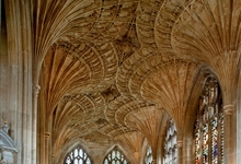 The early Tudor fan vaulted ceiling in Peterborough Cathedral