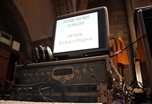 The computer console in the Sacristy controlling the recording