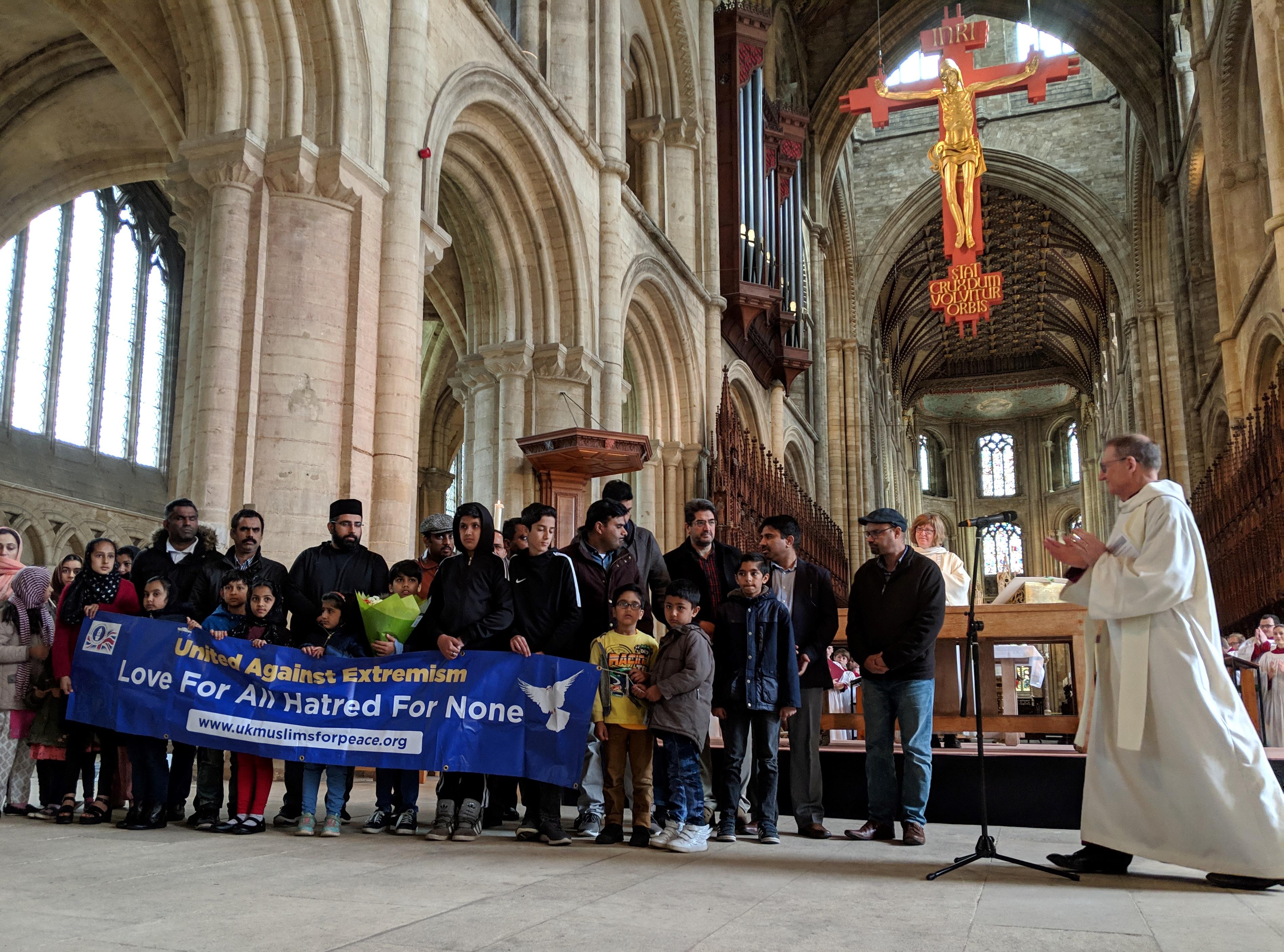 The delegation from the Ahmadiyya Muslim community at the Cathedral.